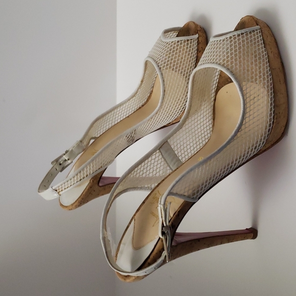 Christian Louboutin Cork Sling Back Heels - Picture 1 of 10